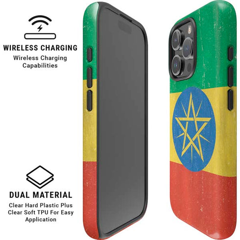 Ethiopia Flag Distressed iPhone 16 Pro Magsafe Impact Case